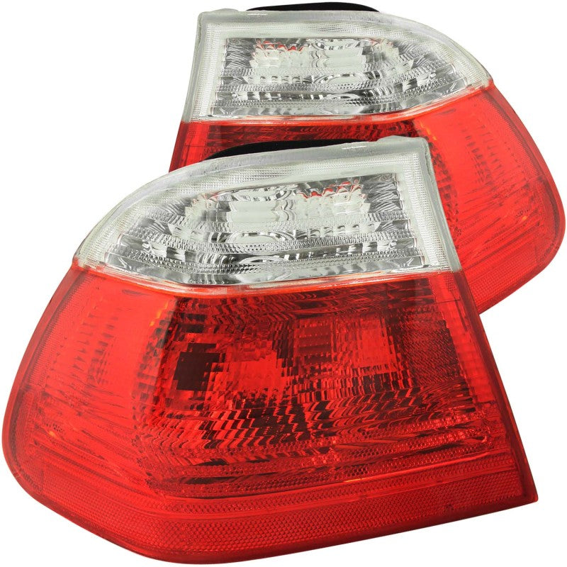ANZO 1999-2001 BMW 3 Series E46 Taillights Red/Clear
