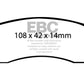 EBC 00-05 Buick Le Sabre (FWD) 3.8 (15in Wheels) Greenstuff Rear Brake Pads