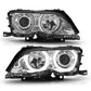ANZO 2002-2005 BMW 3 Series E46 Projector Headlights w/ Halo Chrome