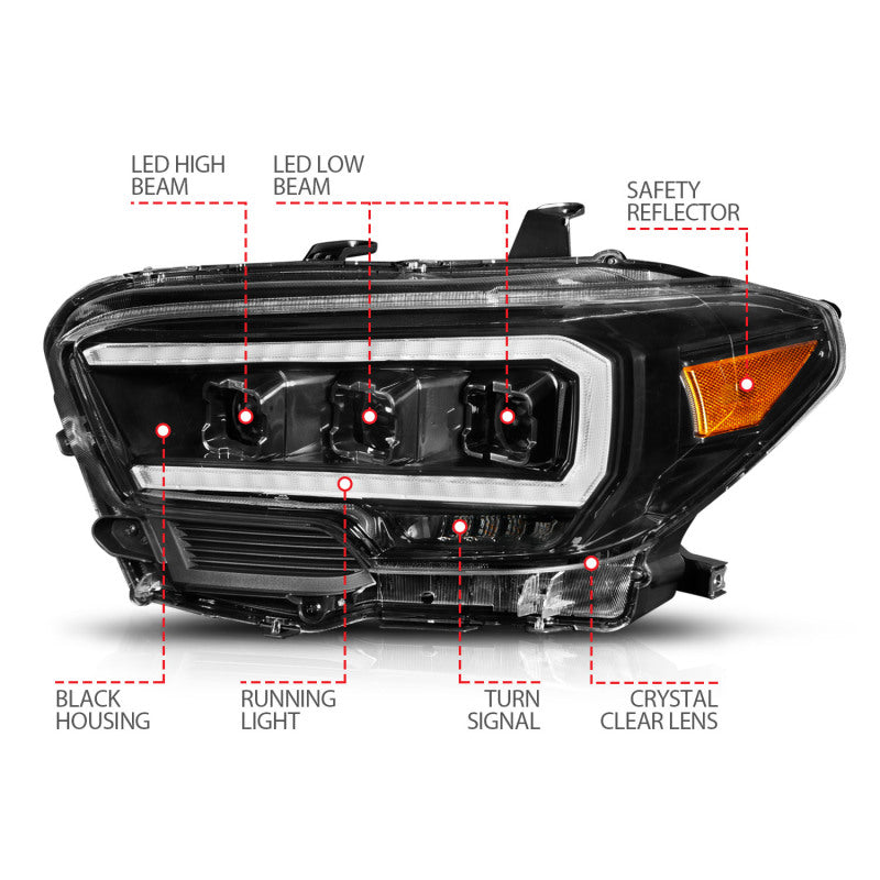 ANZO 2016-2017 Toyota Tacoma TRD LED Projector Headlights – EV MODS