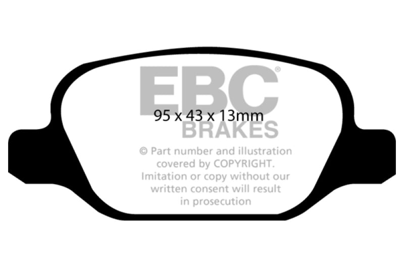 EBC 10-11 Fiat 500 1.4 (Bosch Calipers) Greenstuff Rear Brake Pads