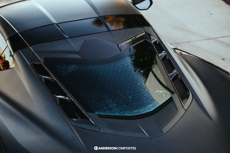 Anderson Composites 20-21 Chevrolet Corvette C8 OE Carbon Fiber Decklid Housing (w/ Backup Camera)