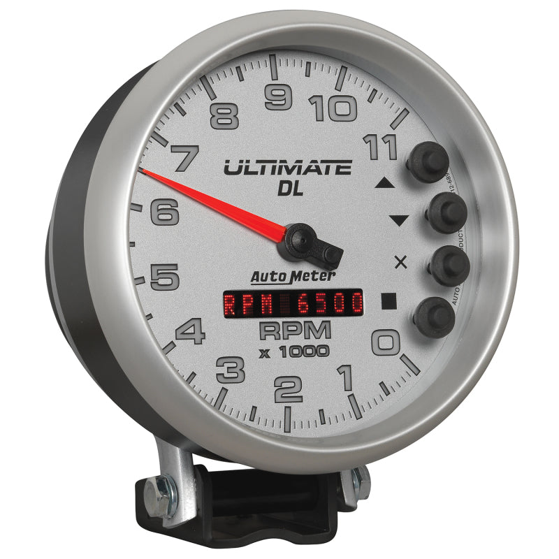 Autometer 5 inch Ultimate DL Playback Tachometer 11000 RPM - Silver