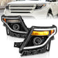ANZO 11-15 Ford Explorer (w/Factory Halogen HL Only) Projector Headlights w/Light Bar Black Housing