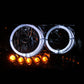 ANZO 1997-1999 Toyota Camry Crystal Headlight Chrome Amber(OE)
